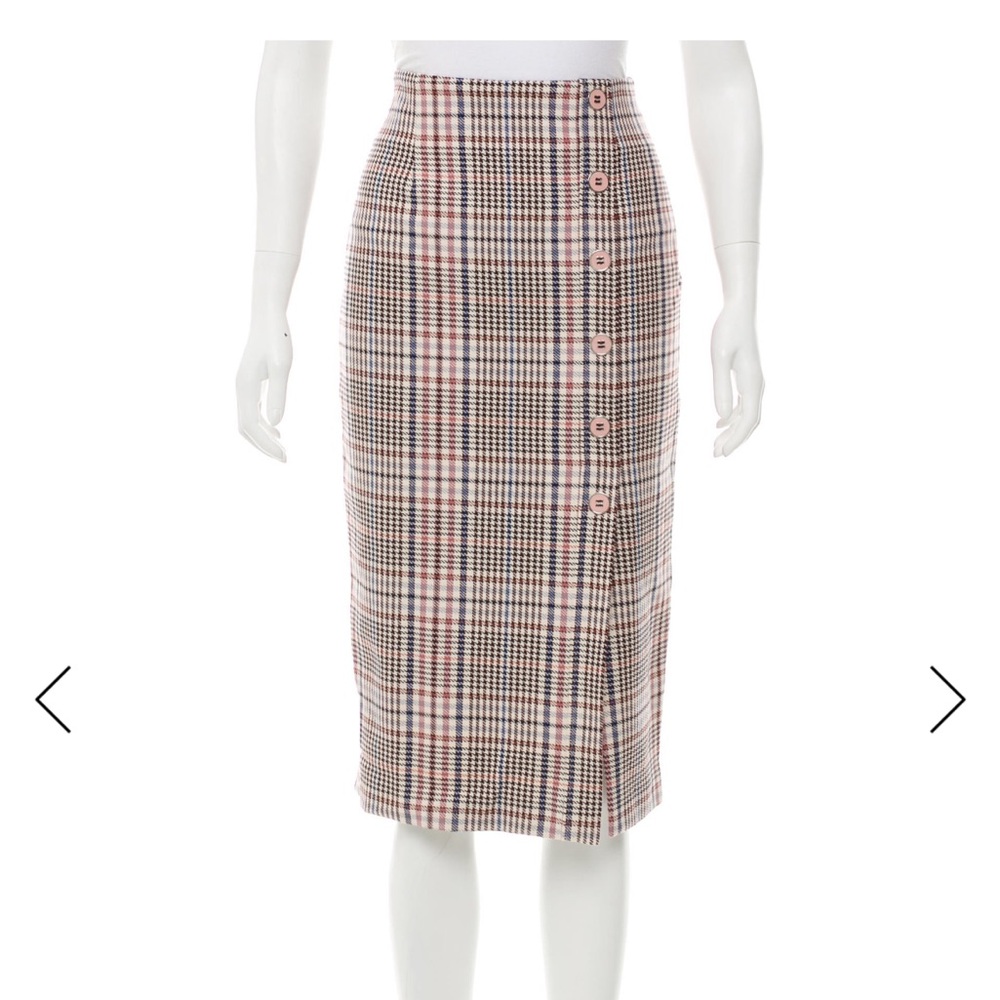 Veronica Beard Multicolor Plaid Pencil Skirt